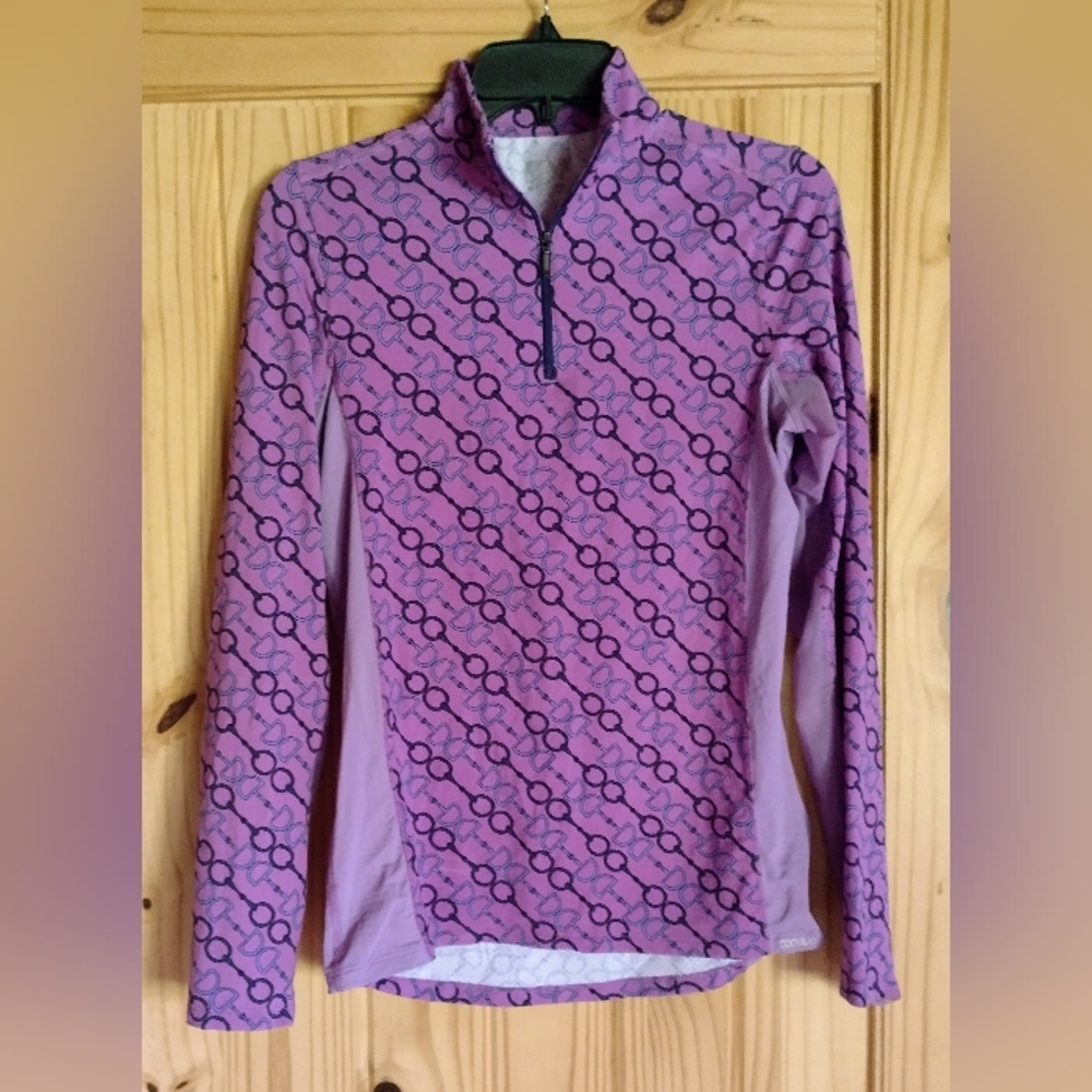 Dover Saddlery Purple Print Long Sleeved Sun Shirt